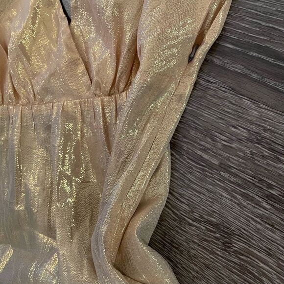 Loeffler Randall gold metallic silk cocktail dress - Picture 5 of 10